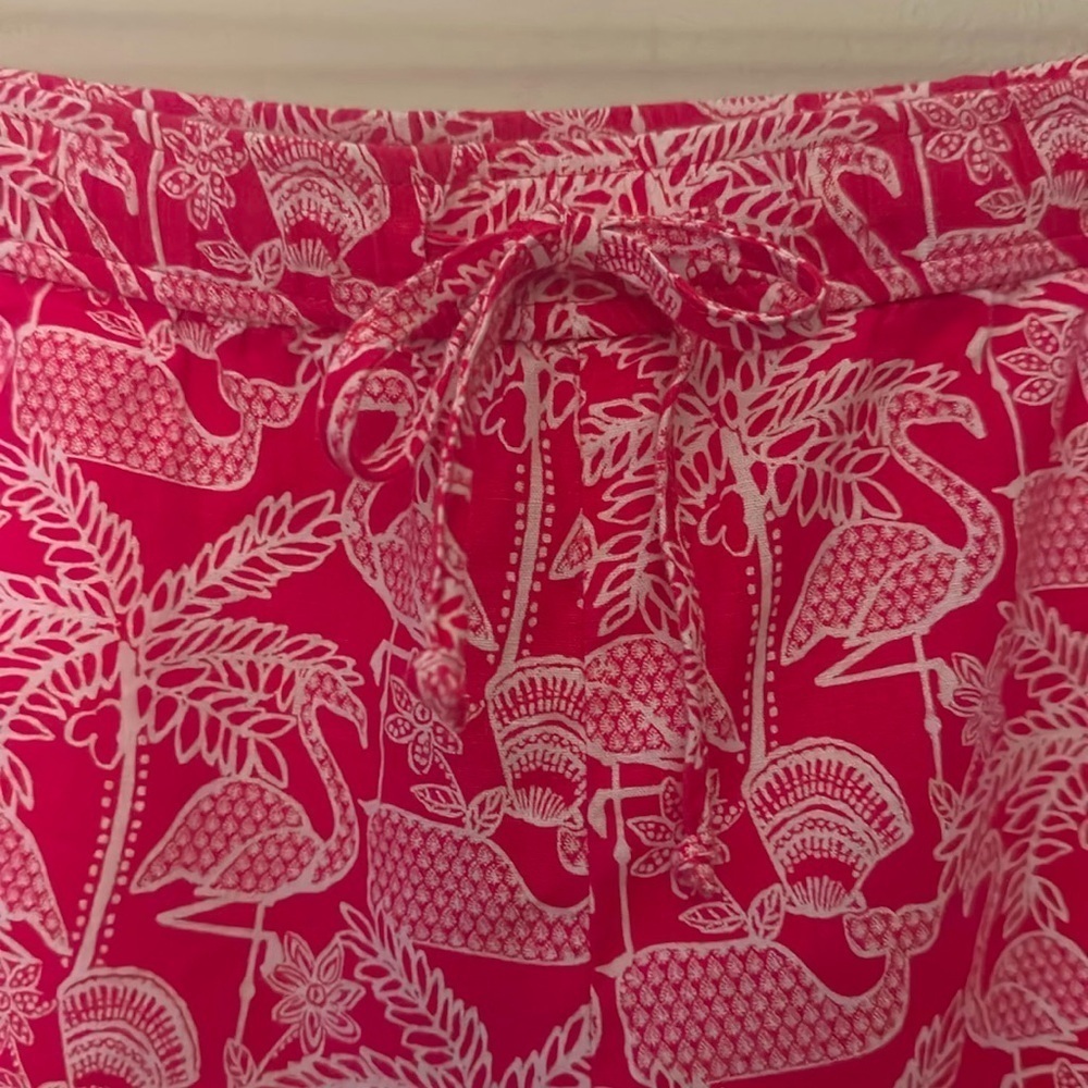 NWT Vineyard Vines Womens Pink Flamingo Print Linen Blend Short Sz Medium Preppy - Picture 4 of 9